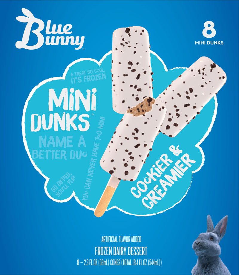 Blue Bunny "Cookier & Creamier" Heart Mini Dunks mockup.