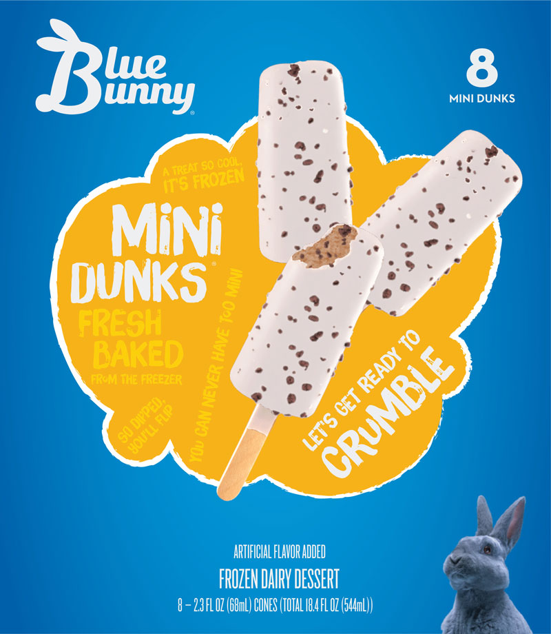 Blue Bunny "Let's Get Ready To Crumble" Heart Mini Dunks mockup.