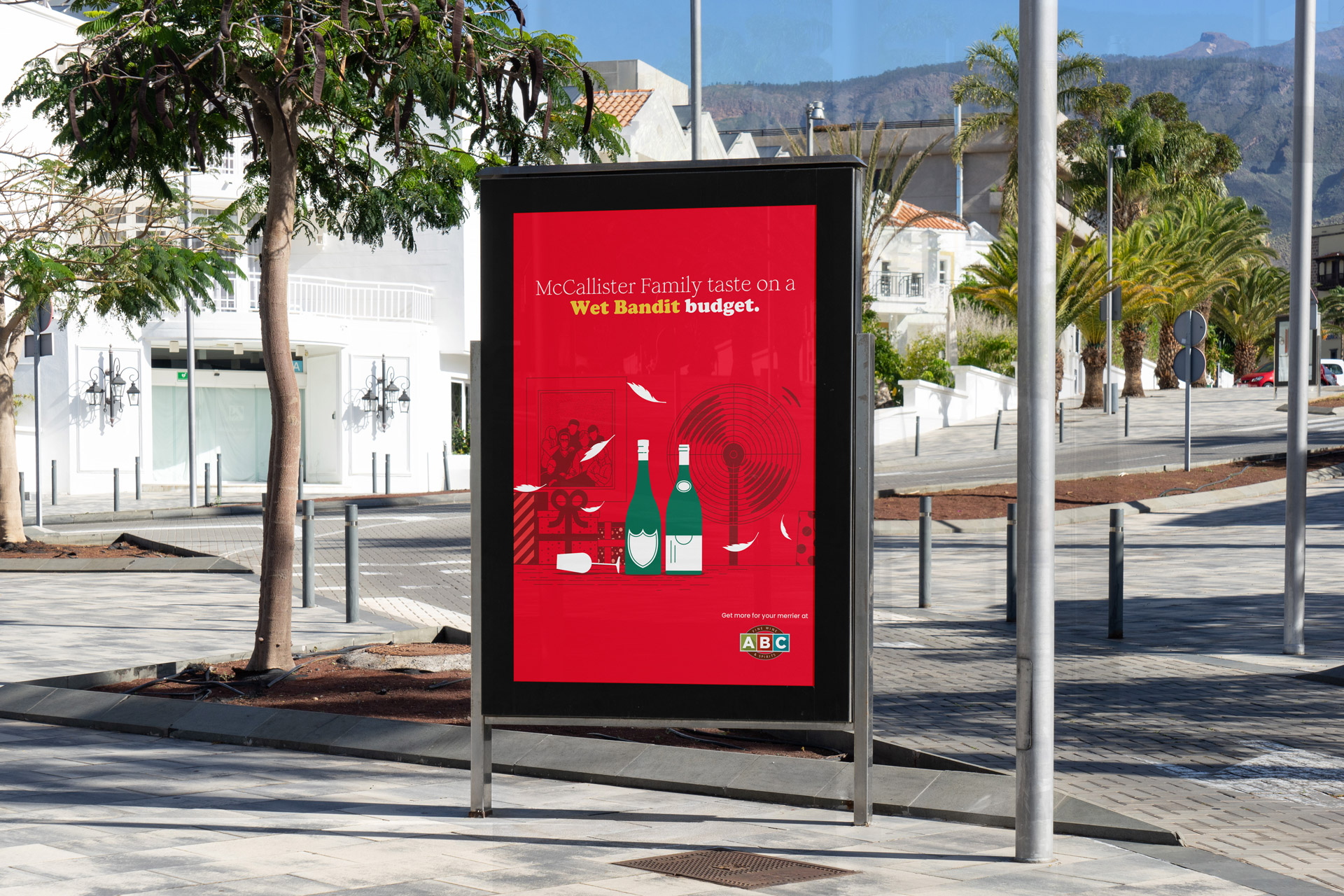 Mockup of ABC Fine Wines & Spirits ads.