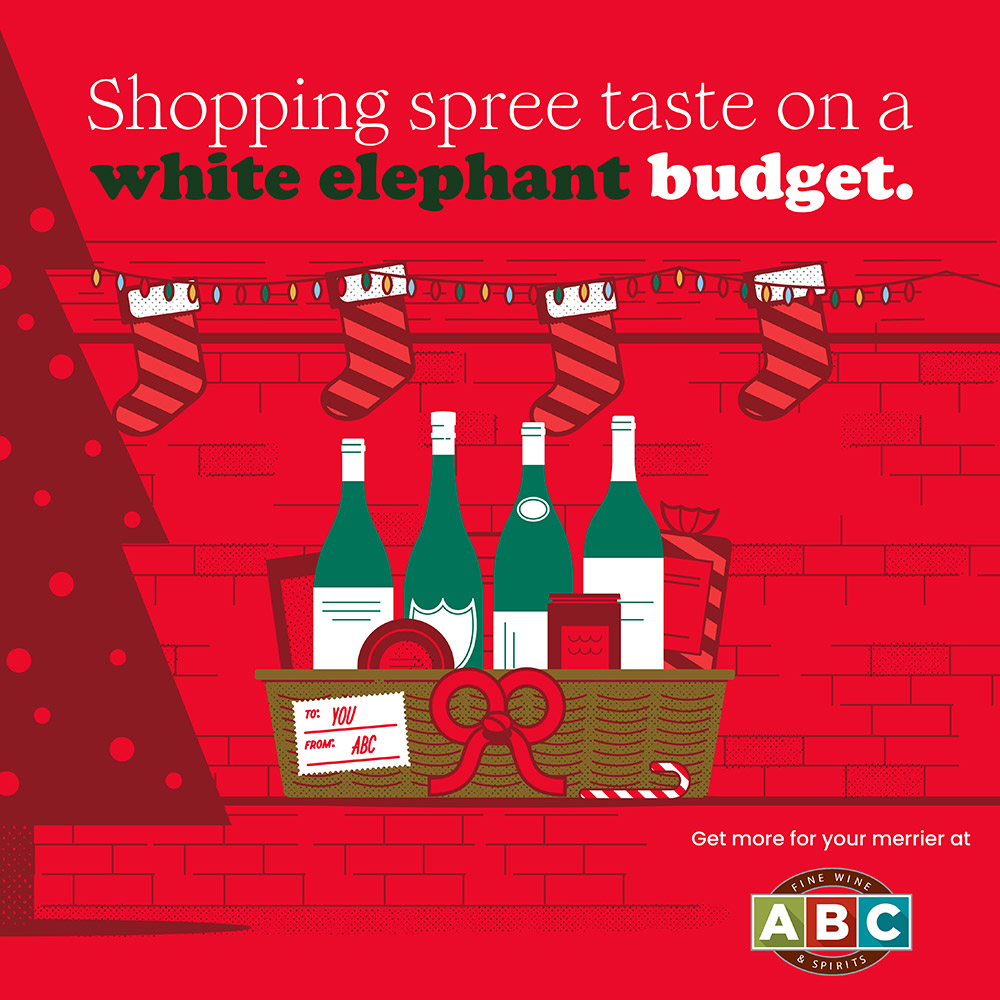 ABC Fine Wines & Spirits holiday print.