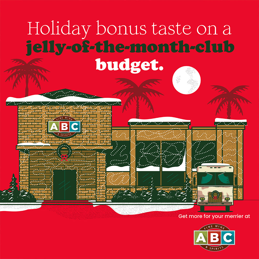 ABC Fine Wines & Spirits holiday print.