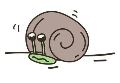 illustration of a snail hiding from the aliens